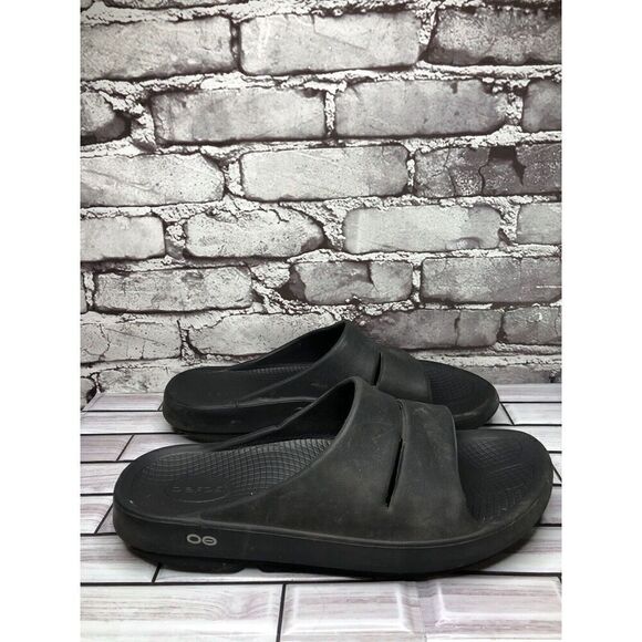 Oofos Ooahh Black Recovery Rubber Sport Slides Sandals Men’s Size 11M US/44EU main image 4
